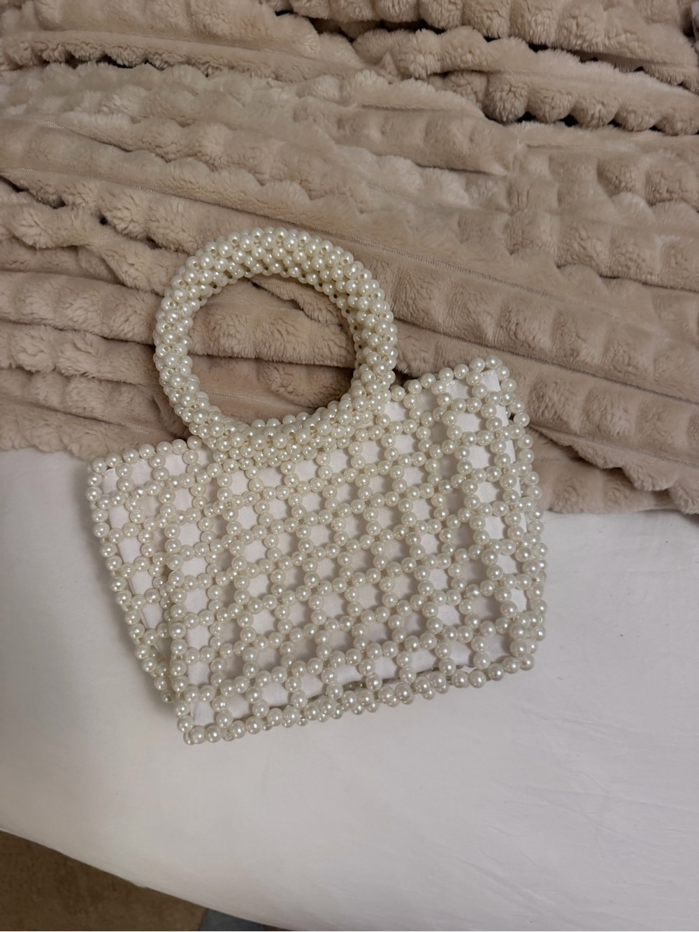a new day Pearl Beaded Mini Bag - White